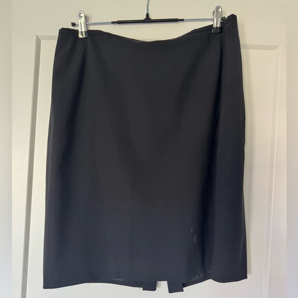 Lafayette 148 New York Black Wool Pencil Skirt Size 14